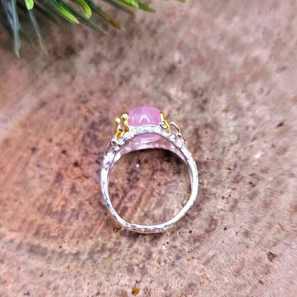 Nature Pink Morganite Stone Adjustable Ring - Picture 5 of 8
